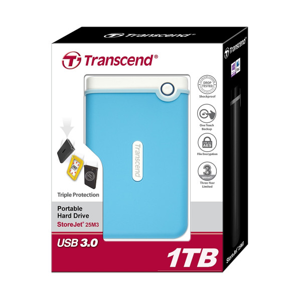 НЖМД Transcend StoreJet 2.5 USB 3.0 1TB серія M Blue